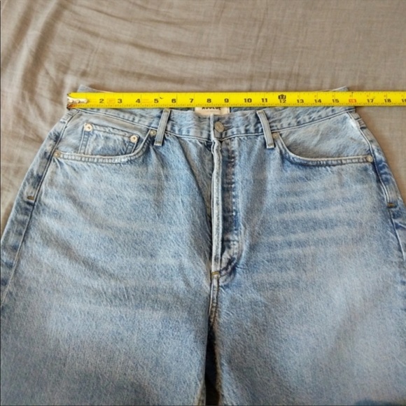 Agolde Riley High Rise Light Wash Crop Jeans Blur - Picture 6 of 11